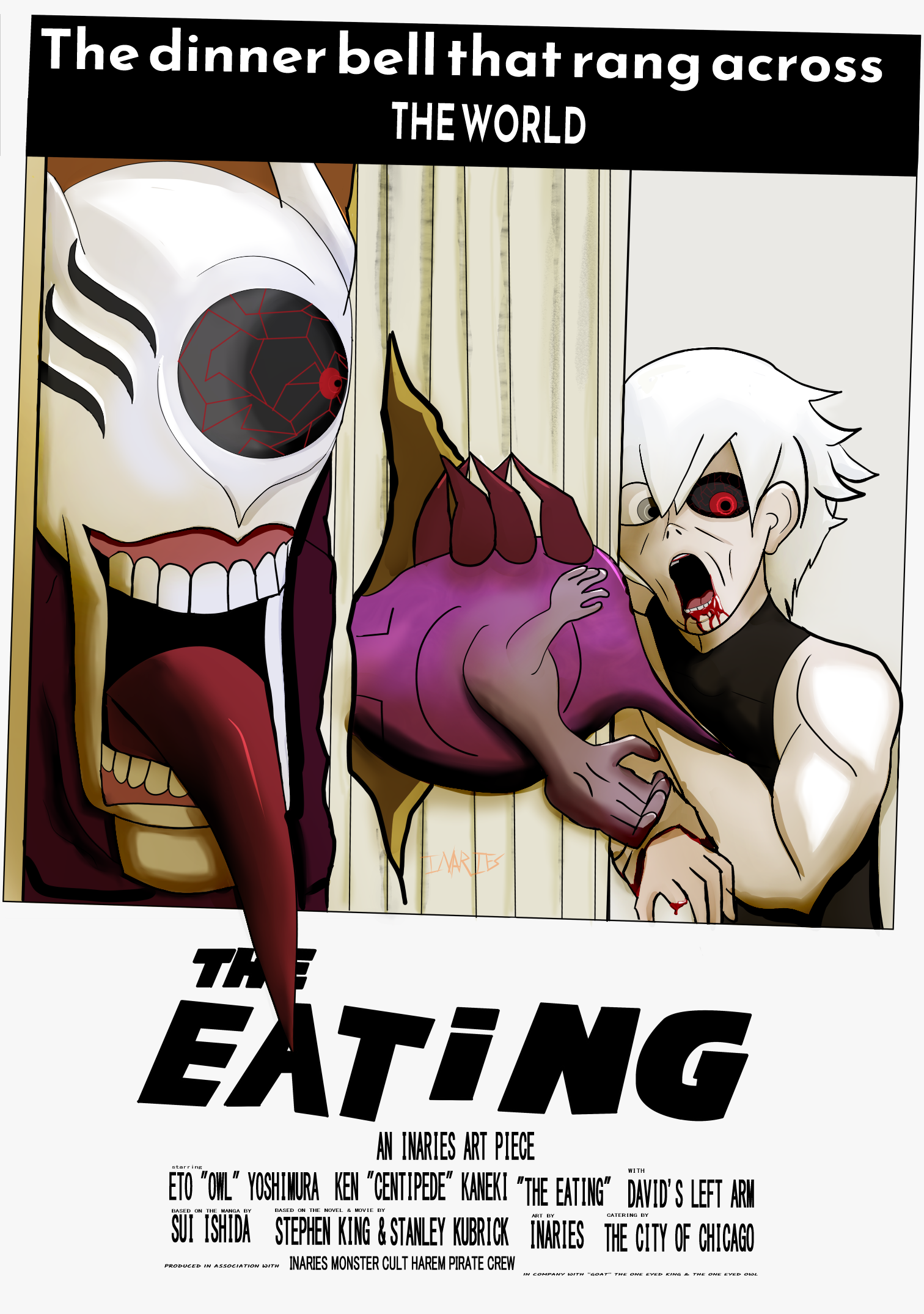 Ken Kaneki and Eto Yoshimura recreate the Shining movie poster